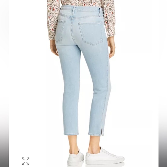 Frame Denim Le Sylvie Crop Side-Slit Ankle Straight-Leg Jeans - Picture 2 of 9